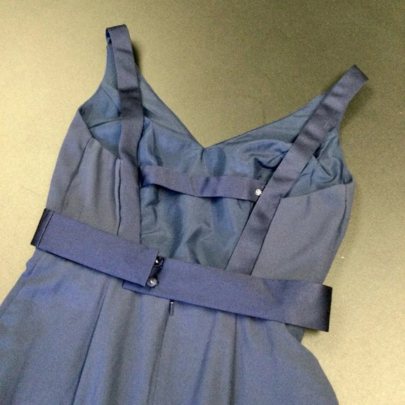 Women's Vera Wang Navy Maxi Dress‎ open back Size 4 - Picture 2 of 13